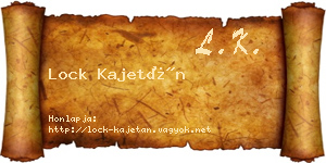 Lock Kajetán névjegykártya